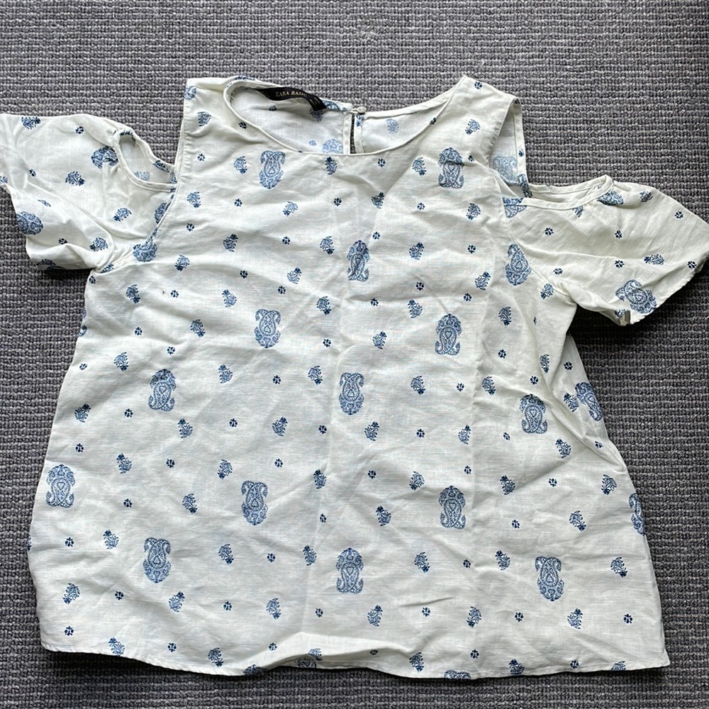 Zara Linen summer shirt with shoulder cutouts